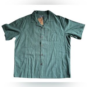 Paul Jones‎ PJ Mens Casual Short Sl  Shirt Button Front Sz L Untucked Green NWT